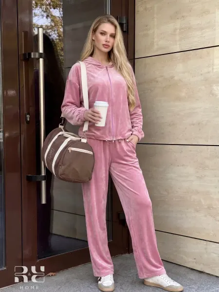 R&R HOME Костюм летний велюровый спортивный на молнии