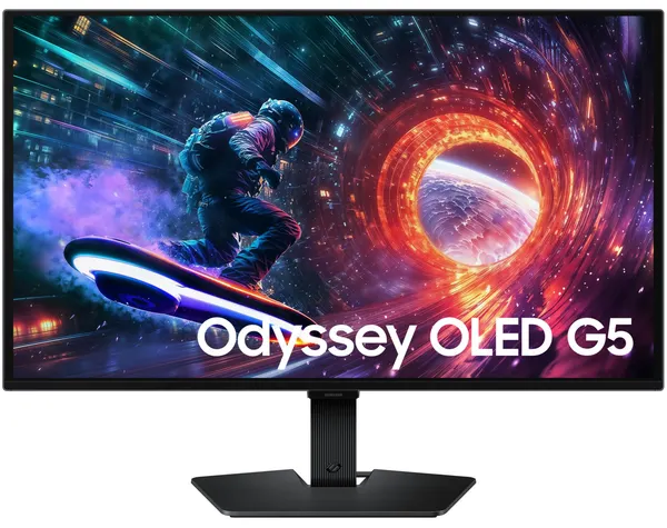 27" Монитор Samsung Odyssey G5 S27FG502SI, 2560х1440, OLED, 180Hz, HDMI+DP, черный