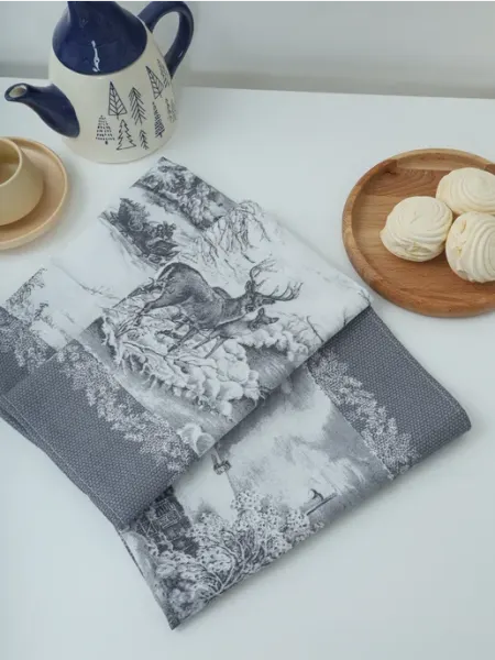 TEXSTORE HOME Полотенца кухонные набор 3 шт. Новый год