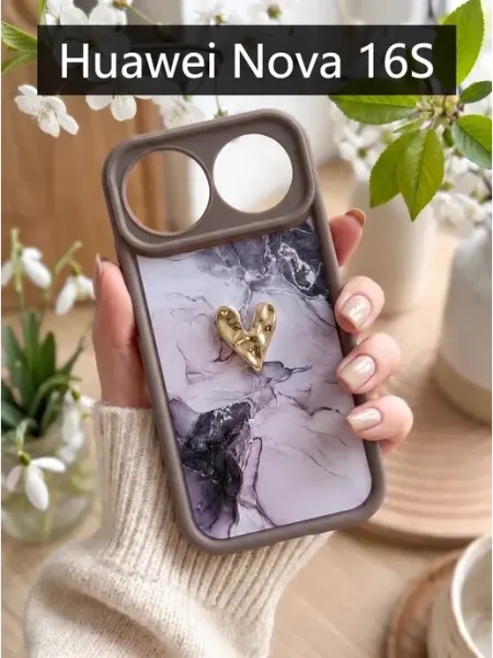 Чехол на Huawei Nova 16S Мрамор CRAZY CAT