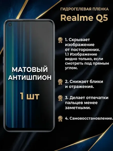 Защитная матовая пленка антишпион Realme Q5 1шт DifferentSHOP