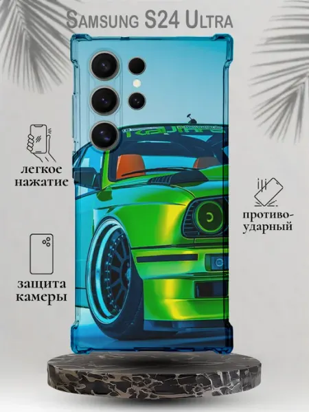 Чехол на Samsung S24 Ultra с принтом Розовая машина SteepCase