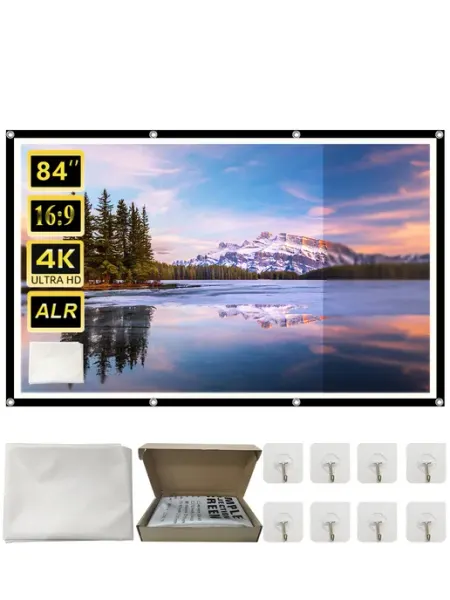 ALR Экран для Проектора 84" с Чёрной Рамкой, Антибликовый