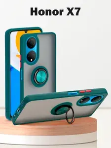 Чехол для Honor X7 (Хонор Х7), с кольцом, магнитный, подставка, зеленый