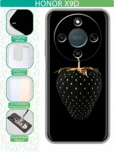 Чехол для Honor X9d с принтом Клубника