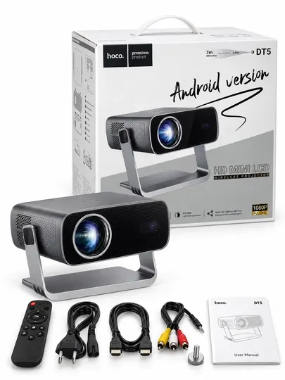 Проектор Hoco DT5 Android, Full HD 1080p, Wi-Fi, Bluetooth, 1/32 ГБ, 270 ANSI - Проекторы и аксессуары