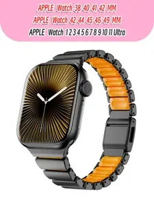 Новый женский магнитный ремешок из нержавеющей стали подходит для Apple Watch 38 40 41 42 44 45 46 49мм, которые можно использовать для серии Apple 1 2 3 4 5 6 7 8 9 10 11 Ultra серии