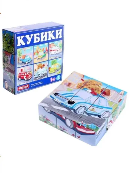СТЕЛЛАР Кубики в картинках " Транспорт " для малышей