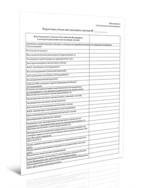 ЦентрМаг Карточка учета несчастного случая