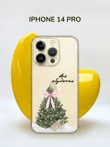 Силиконовый чехол на Apple iPhone 14 Pro / Айфон 14 Про "Новогодние желания", прозрачный