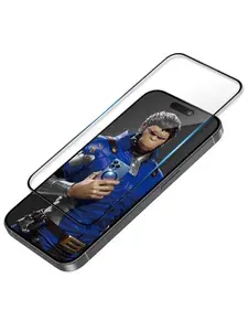 Защитное стекло BlueO 3D Anti-broken на Apple iPhone 15 Pro / для Айфон 15 Про полноэкранное, с силиконовой кромкой, с рамкой для установки, прозрачное с черной рамкой