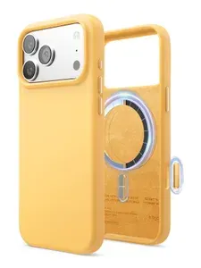 Чехол Elago на iPhone 17 Pro чехол, Liquid Silicone MagSafe, силиконовый с покрытием Soft-touch, с встроенной тактильной кнопкой камеры, светло-оранжевый
