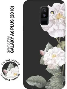 Матовый Soft Touch силиконовый чехол на Samsung Galaxy A6+ (2018) / Самсунг А6 Плюс 2018 с 3D принтом "Avo-Swimming" черный