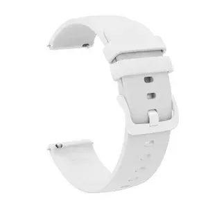 Силиконовый ремешок для часов 20мм / Samsung Galaxy Watch, Huawei Watch, Honor, Xiaomi и Garmin, белый