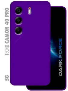 Чехол на TECNO CAMON 40 PRO 5G с Soft-touch покрытием, защитой камеры и бархатистым покрытием внутри, DARK FORCE, Фиолетовый