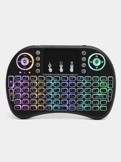 Клавиатура мини i8 Mini Keyboard, с подсветкой, беспроводная, с тачпадом для СмартТВ, ПК