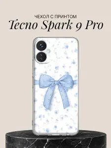 Чехол на Tecno Spark 9 Pro с принтом Голубой бант