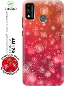 Силиконовый чехол на Honor 9X Lite с принтом "Балет снежинок"