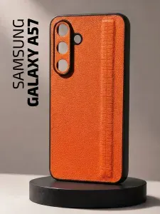Чехол на Samsung Galaxy A57 / Чехол на Самсунг А57 с защитой камеры, штрих, оранжевый