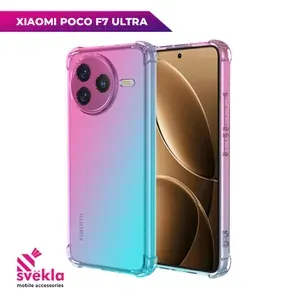 Силиконовый чехол для Xiaomi Poco F7 Ultra (Сяоми Поко Ф7 Ультра) c усиленными углами Розово-зелёный Svekla Mix