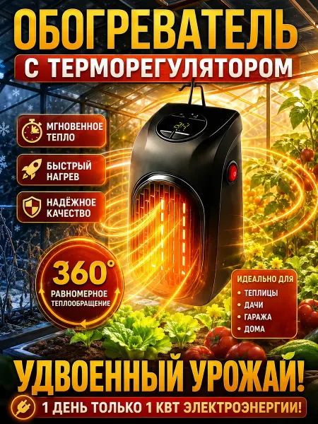 IDVROO Обогреватель для теплиц и растений