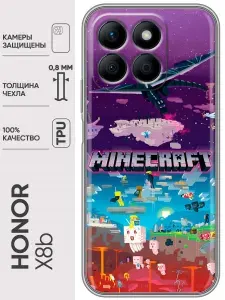Чехол для Honor X8b с принтом Minecraft Майнкрафт (для мальчика) на Хонор Х8б