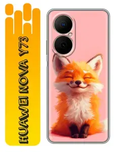 Чехол для Huawei Nova Y73 с принтом лиса (женский) на Хуавей Нова У73