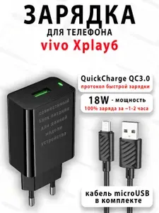 Зарядное устройство для телефона vivo Xplay6 - ( зарядка microusb микро юсб для сотового мобильника микроюсб сзу )