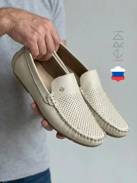 IERDI Мокасины натуральная кожа перфорированные дышащие