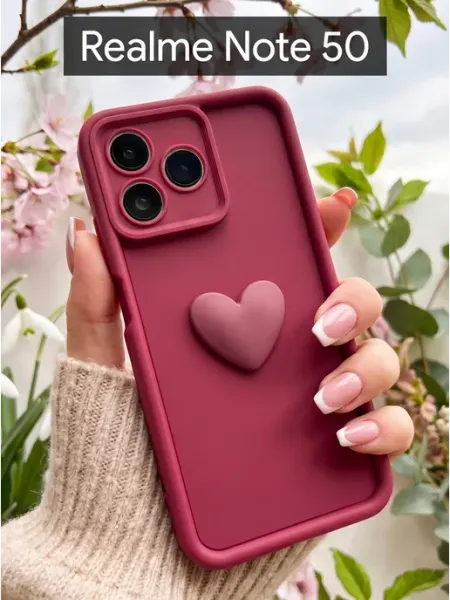 Чехол на Realme Note 50 Сердечко Бордо Orangeman