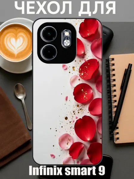 Чехол на Infinix Smart 9 с принтом лепестки