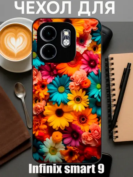 Чехол на Infinix Smart 9 с принтом цветочки