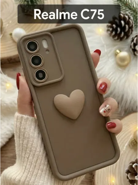 Чехол на Realme C75 Сердечко Red Cat