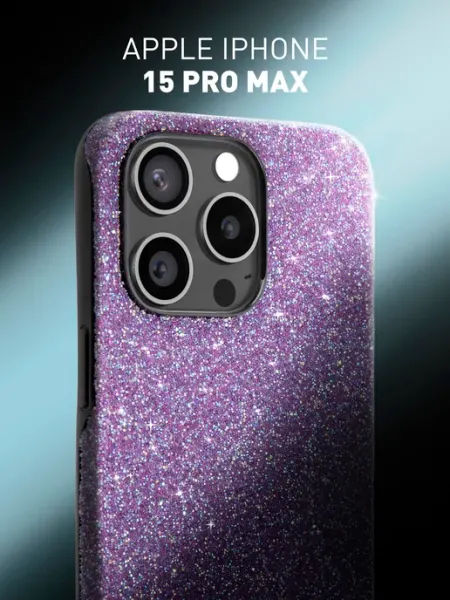 Чехол на iPhone 15 Pro Max со стразами фиолетовый Rosco