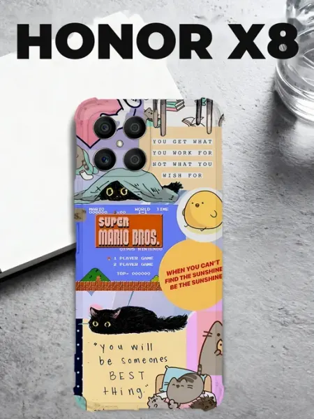 Чехол на Honor X8 принт котики IntelligentCase