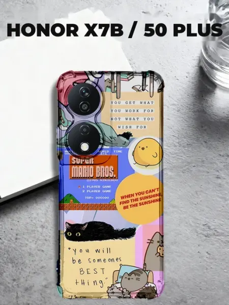 Чехол на Honor X7B принт котики IntelligentCase
