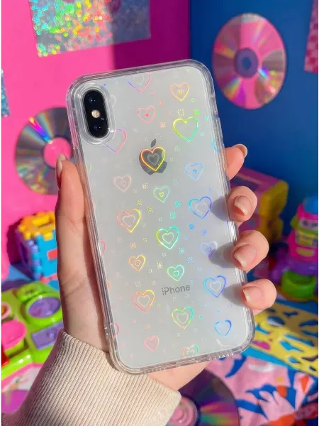 Чехлы с сердечками Чехол на iPhone X и XS прозрачный с сердечками силиконовый