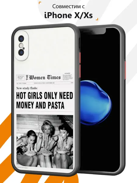 Мобилиус Чехол на iPhone X XS с принтом Газета