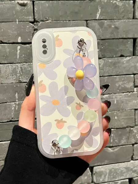О'кейси Чехол на iPhone X XS с ромашками и держателем