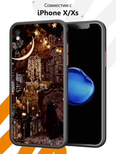 Мобилиус Чехол Бампер на iPhone X XS с принтом Коллаж