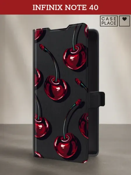 Чехол-книжка на Note 40 с вишней Infinix