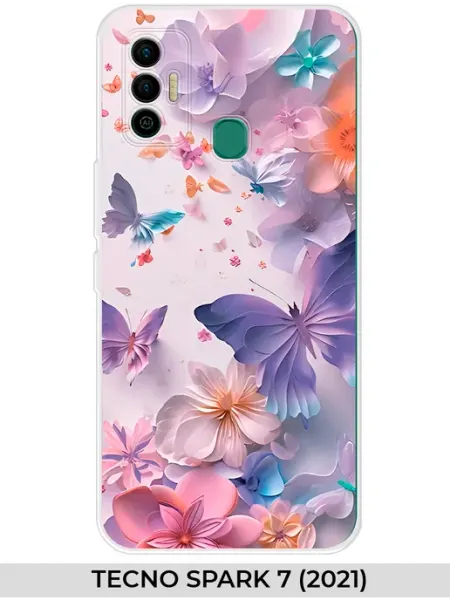 Чехол на Spark 7 с принтом TECNO