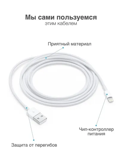 Кабель зарядка USB Lightning для всех видов iPhone
