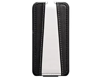 Чехол AccesStyle для iPhone 5/5S/5CE Натуральная кожа, vertical flip, черный + белый, в виде книжки