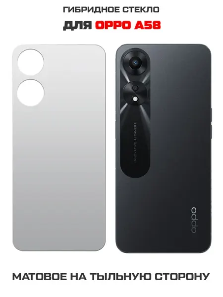 Матовое стекло для Oppo A58, тыл Krutoff