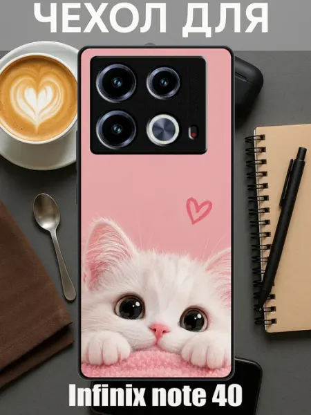 Чехол на Infinix Note 40 с принтом котик милый красивый CaseFORyou