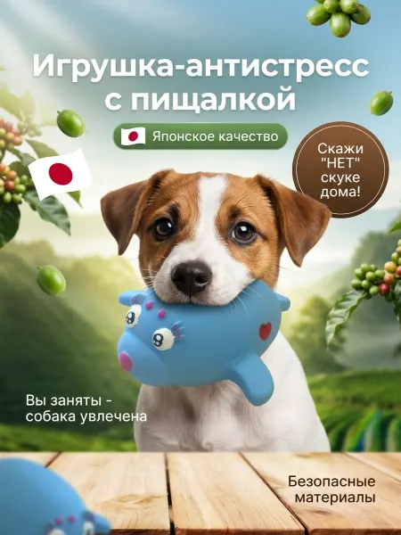 Japan Premium Pet Игрушка латексная для чистки зубов собак с пищалкой