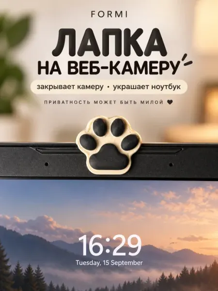 Шторка-фигурка для закрытия веб-камеры ноутбука Formi