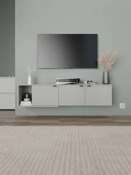 Тумба под телевизор 140x33.2x35.2 см, серый шиншилла