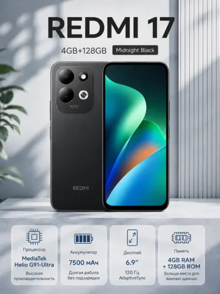 17 4 128GB Black Redmi